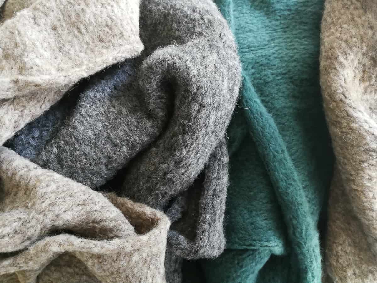 Medium Gray Superfine Natural Alpaca Yarn & Merino Wool Woven Blanket Fringed Throw